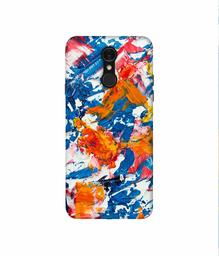 Amazon Brand - Solimo Designer Wax Color Mash On Canvas 3D Printed Hard Back Case Mobile Cover for LG Q7