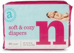 Amazon Elements Soft & Cozy Diapers, Newborn, 40 Count