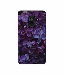 Amazon Brand - Solimo Designer Purple Flowers UV Printed Soft Back Case Mobile Cover for Samsung Galaxy A8 Plus