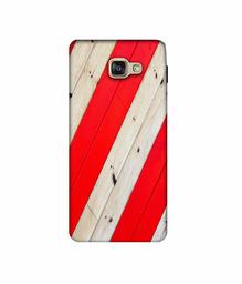 Amazon Brand - Solimo Designer Red and Cream Color Wood 3D Printed Hard Back Case Mobile Cover for Samsung Galaxy A7 (2016)