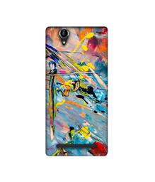 Amazon Brand - Solimo Designer Paint Texture 3D Printed Hard Back Case Mobile Cover for Sony Xperia T2 Ultra