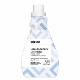 Amazon Brand - Solimo Concentrated Liquid Laundry Detergent, Free & Clear, Hypoallergenic, Free of Perfumes Clear of Dyes, 64 Loads, 48 fl oz