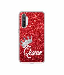 Amazon Brand - Solimo Designer Queen On Red Glitter UV Printed Soft Back Case Mobile Cover for Realme XT