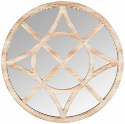 Amazon Brand – Stone & Beam Vintage Compass Wooden Accent Mirror, 28