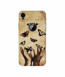 Amazon Brand - Solimo Designer Butterflies 3D Printed Hard Back Case Mobile Cover for Apple iPhone XR (Logo Cut)