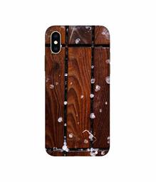 Amazon Brand - Solimo Designer Wood with Snow 3D Printed Hard Back Case Mobile Cover for Apple iPhone Xs Max