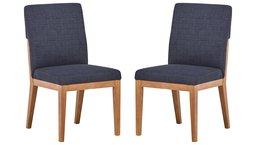 Amazon Brand – Stone & Beam Sophia Modern Accent Kitchen Dining Room Table Chairs, 36 Inch Height, Set of 2, Slate Blue