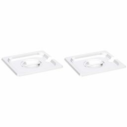 AmazonCommercial 1/6 Size Stainless Steel Slotted Steam Table/Hotel Pan Cover, Pack of 2