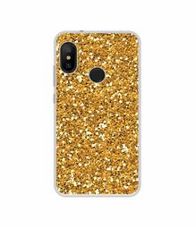 Amazon Brand - Solimo Designer Golden Sparkle UV Printed Soft Back Case Mobile Cover for Mi Redmi 6 Pro