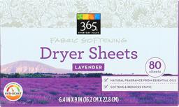 365 Everyday Value, Fabric Softening Dryer Sheets, Lavender, 80 ct