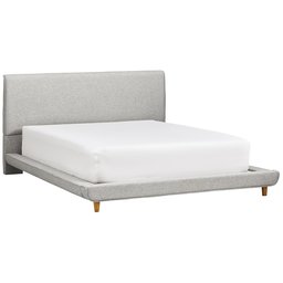 Rivet York Modern Extended Low Platform King Bed with Headboard, 90.2