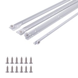 Euro Bottom Mount Drawer Slides, 18 Inch, White Powder Coat, 1-Pair