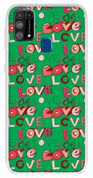 Amazon Brand - Solimo Designer Multicolor Poster Love Green Pattern Design Printed Soft Back Case Mobile Cover for Samsung Galaxy M31