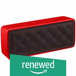 AmazonBasics - Altavoz portátil inalámbrico 2.1 Bluetooth, color rojo (renovado)