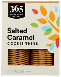 365 by Whole Foods Market, Cookie Thins, Salted Caramel, 7 Ounce