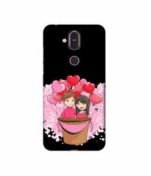 Amazon Brand - Solimo Designer Boy and Girl 3D Printed Hard Back Case Mobile Cover for Nokia 8.1