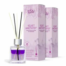 Amazon Brand - Presto! Air Freshener Reed Diffuser, Velvet Amethyst - Pack of 2