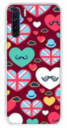 Amazon Brand - Solimo Designer Multicolor Cute Love Red Pattern Design Printed Soft Back Case Mobile Cover for Oppo F15