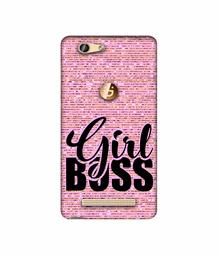 Amazon Brand - Solimo Designer Girl Boss On Pink Sparkle 3D Printed Hard Back Case Mobile Cover for Gionee F103 Pro