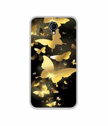 Amazon Brand - Solimo Designer Golden Butterfly Pattern UV Printed Soft Back Case Mobile Cover for Micromax Bharat 4 Q440