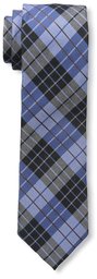 Franklin Tailored Men's Wool Plaid Tie, Blue