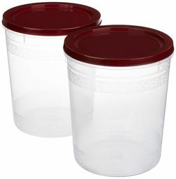 Amazon Brand - Solimo 2-Piece Kitchen Storage Container Set, 7.5 litres, Brown Lid