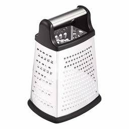 AmazonBasics 4-Sided Stainless Steel Box Grater with Storage Container, 9-Inch (Renewed)