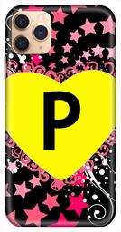 Amazon Brand - Solimo Designer Heart Pattern Alphabet-P 3D Printed Hard Back Case Mobile Cover for Apple iPhone 11 Pro Max