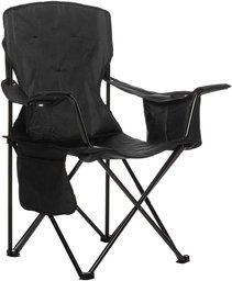 AmazonBasics - Silla de camping con enfriador, Negro (Acolchada)