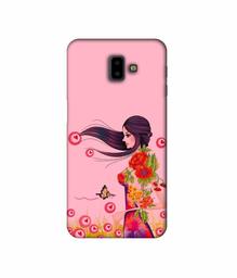 Amazon Brand - Solimo Designer Lady Vector Pattern 3D Printed Hard Back Case Mobile Cover for Samsung Galaxy J6 Plus