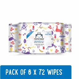 Amazon Brand - Mama Bear 98% Water Wipes - 72 wipes/pack (Pack of 6)