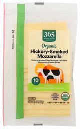 365 by Whole Foods Market, Organic Cheese Slices, Hickory-Smoked Mozzarella (10 Slices), 8 Ounce