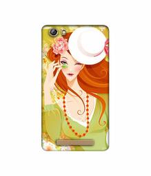 Amazon Brand - Solimo Designer Lady with Hat 3D Printed Hard Back Case Mobile Cover for Gionee Marathon M5 lite