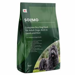 Solimo Alimento Secco Completo per Cani Adulti Ricco di Agnello e Riso - 1 Confezione da 5 kg