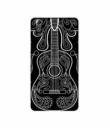 Amazon Brand - Solimo Designer White Gitar On Black 3D Printed Hard Back Case Mobile Cover for Lenovo A6000 / A6000 Plus