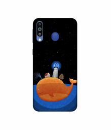 Amazon Brand - Solimo Designer Whale 3D Printed Hard Back Case Mobile Cover for Samsung Galaxy M21