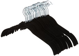 AmazonBasics Velvet Clothing Hangers - 30-Pack, Black (Renewed)