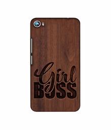 Amazon Brand - Solimo Designer Girl Boss On Wood 3D Printed Hard Back Case Mobile Cover for Micromax Canvas Fire 4 A107