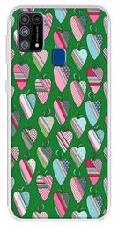 Amazon Brand - Solimo Designer Multicolor Heart Art Vectors Green Pattern Design Printed Soft Back Case Mobile Cover for Samsung Galaxy M31