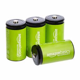 AmazonBasics C Cell Rechargeable Batteries 5000mAh Ni-MH, 4-Pack