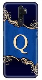 Amazon Brand - Solimo Designer Blue Pattern Alphabet-Q 3D Printed Hard Back Case Mobile Cover for Oppo A9 (2020)