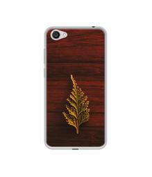 Amazon Brand - Solimo Designer Leaf on Wood UV Printed Soft Back Case Mobile Cover for Vivo Y55