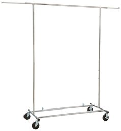 AmazonBasics Heavy Duty Steel Garment Rack on Wheels - Chrome