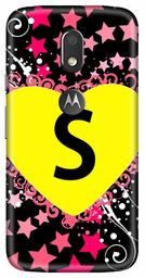 Amazon Brand - Solimo Designer Heart Pattern Alphabet-S 3D Printed Hard Back Case Mobile Cover for Motorola Moto E3 Power