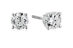 Certified 14k White Gold Diamond with Screw Back and Post Stud Earrings (3/4cttw, J-K Color, I1-I2 Clarity)