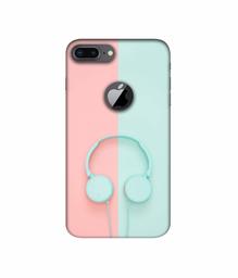 Amazon Brand - Solimo Designer Head Phone 3D Printed Hard Back Case Mobile Cover for Apple iPhone 8 Plus (with Logo Cut)