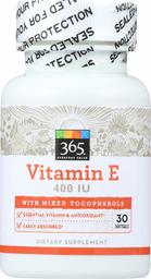 365 Everyday Value, Vitamin E 400 IU with Mixed Tocopherols, 30 ct