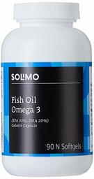 Amazon Brand – Solimo Omega-3 Fish Oil 1000mg (EPA : 300mg, DHA : 200mg) - 90 Softgels