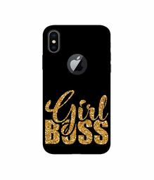 Amazon Brand - Solimo Designer Sparkle Girl Boss 3D Printed Hard Back Case Mobile Cover for Apple iPhone X (Logo Cut)