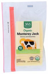 365 EVERYDAY VALUE Organic Sliced Monterey Jack, 8 OZ